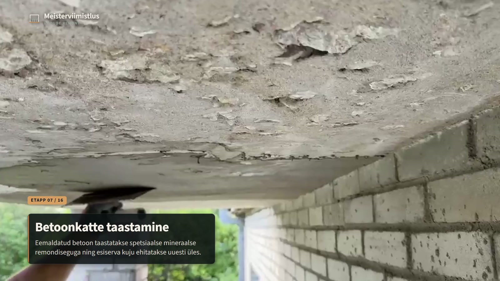 Tüve 30 rõduplaadi alumise betoonkatte taastamine