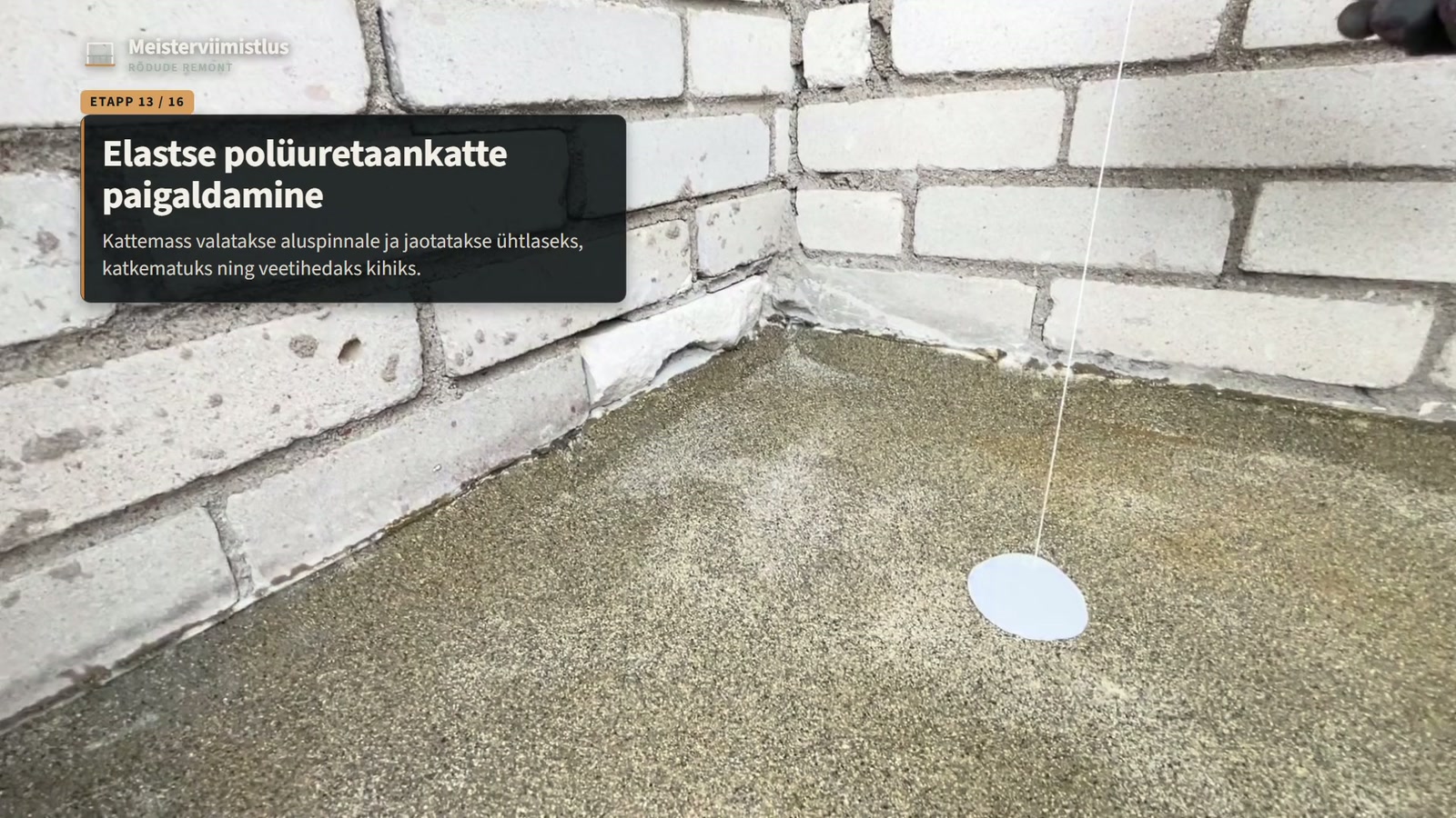 Tüve 30 rõdupõrandale elastse kaitsekatte paigaldamine